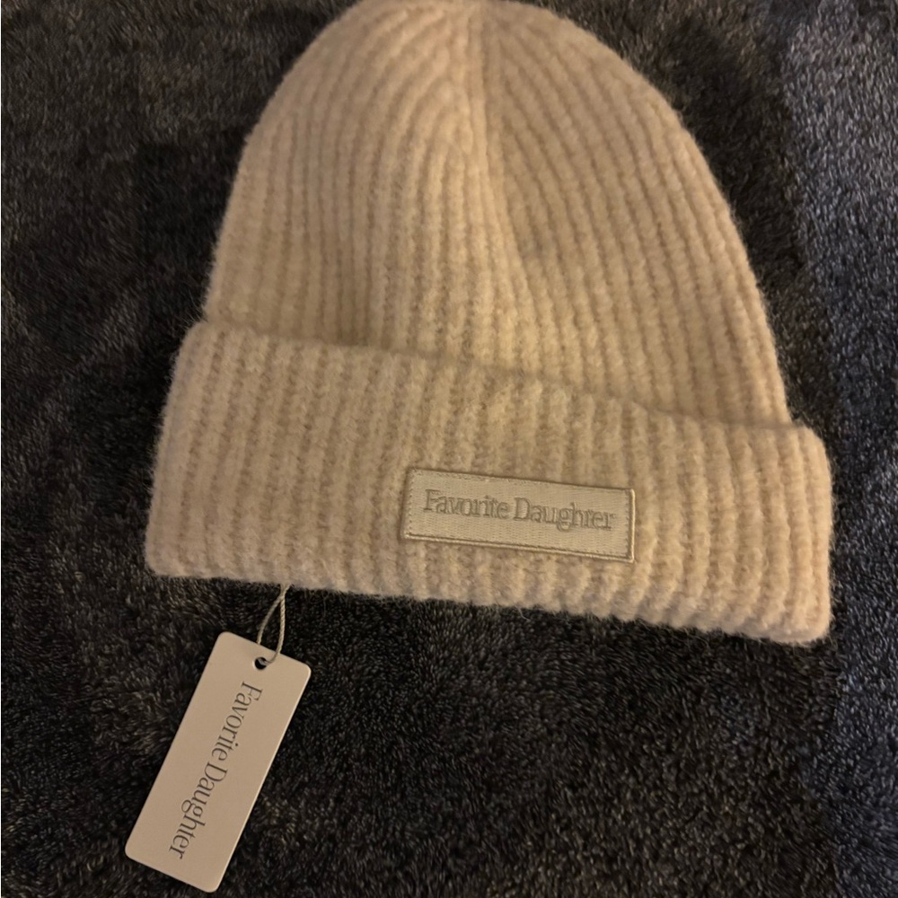 Favorite Daughter Ivory Ribbed Beanie